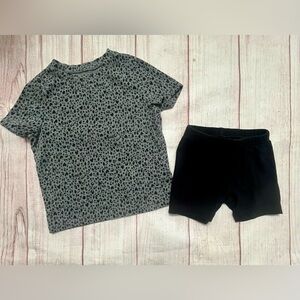 Old Navy Grey and Black Kids Tee & Shorts Set